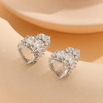 Load image into Gallery viewer, Pretty Silver Crystal Heart Studs - Reet Pehal
