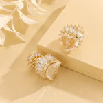 Load image into Gallery viewer, Pretty Golden Crystal Heart Studs - Reet Pehal
