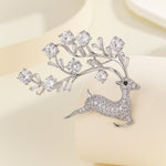 Load image into Gallery viewer, Crystal Leap Deer Brooch - Reet Pehal
