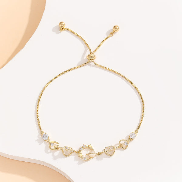 Graceful Gold Hearts Aglow Starry Bracelet - Reet Pehal