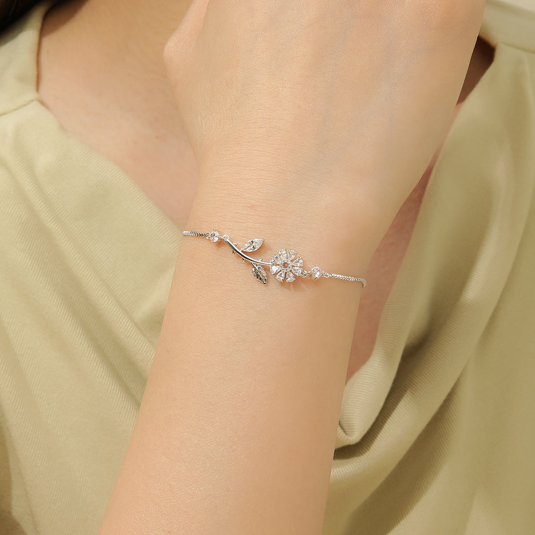 Tempting Silver Daisy Delight Bracelet - Reet Pehal