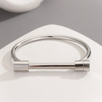 Load image into Gallery viewer, Minimalistic Men&#39;s Silver Handcuff Bangle
