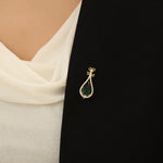 Load image into Gallery viewer, Elegant Emerald Loop Brooch - Reet Pehal
