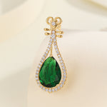 Load image into Gallery viewer, Elegant Emerald Loop Brooch - Reet Pehal
