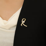 Load image into Gallery viewer, Gold Curve Pearl Ornament Brooch - Reet Pehal
