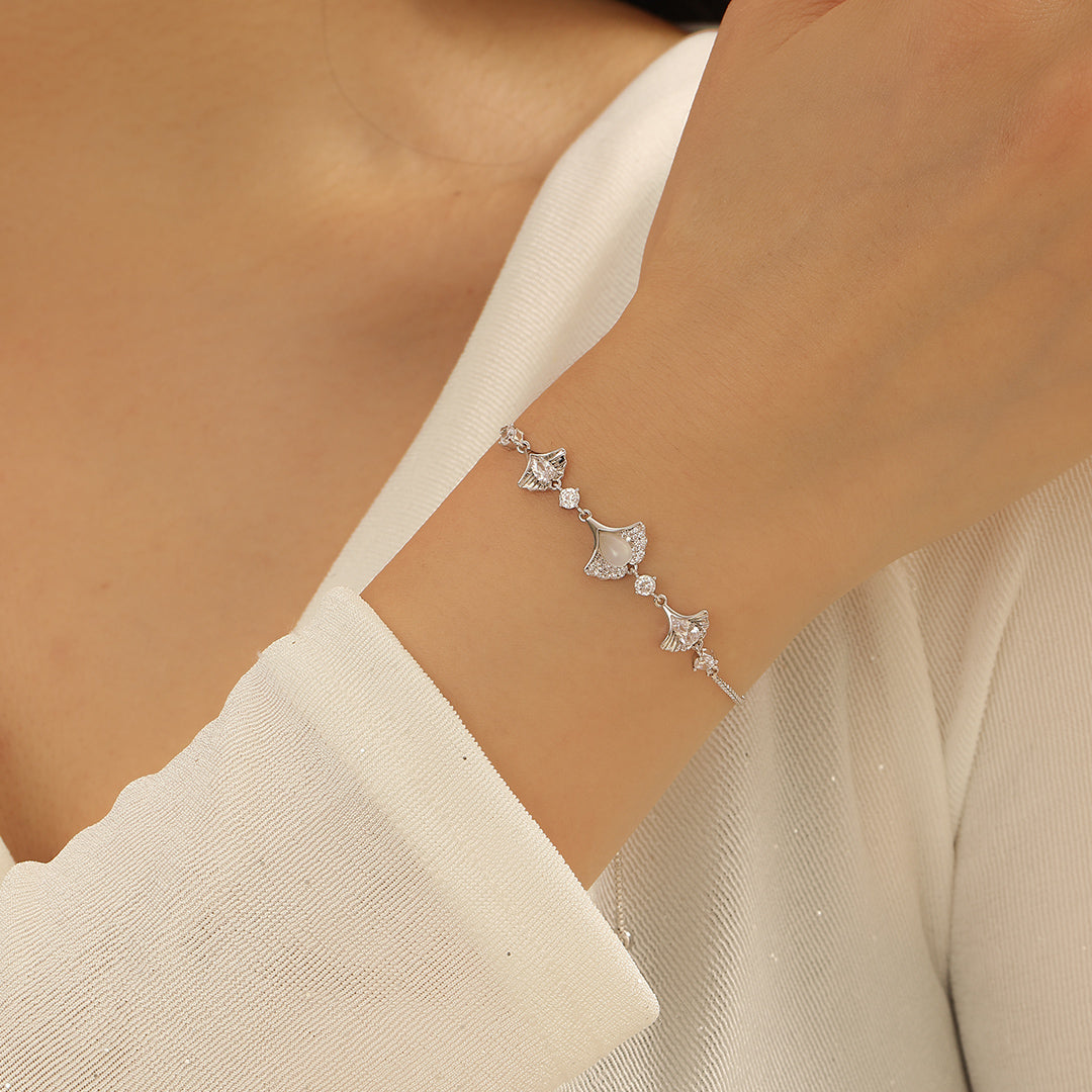 Lovely Silver Seashell Serenade Bracelet