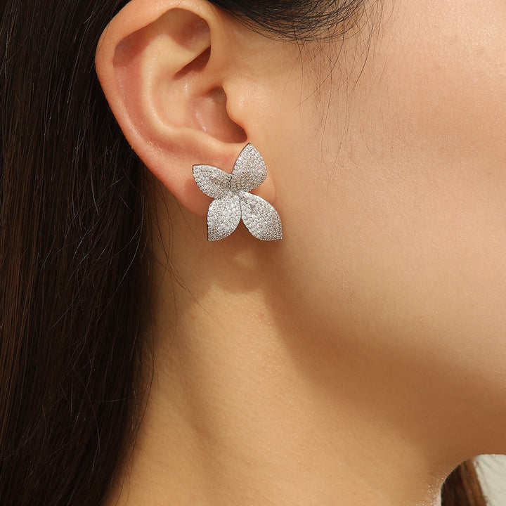 Opulent SILVER Fluttering Butterfly Earrings - Reet Pehal