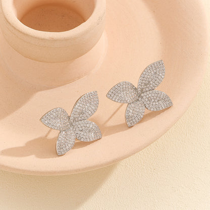 Opulent SILVER Fluttering Butterfly Earrings - Reet Pehal