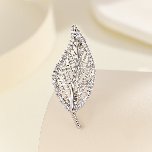 Enchanted Silver Leaf Brooch