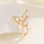 Load image into Gallery viewer, Intricate Pearl Harmony V Brooch - Reet Pehal
