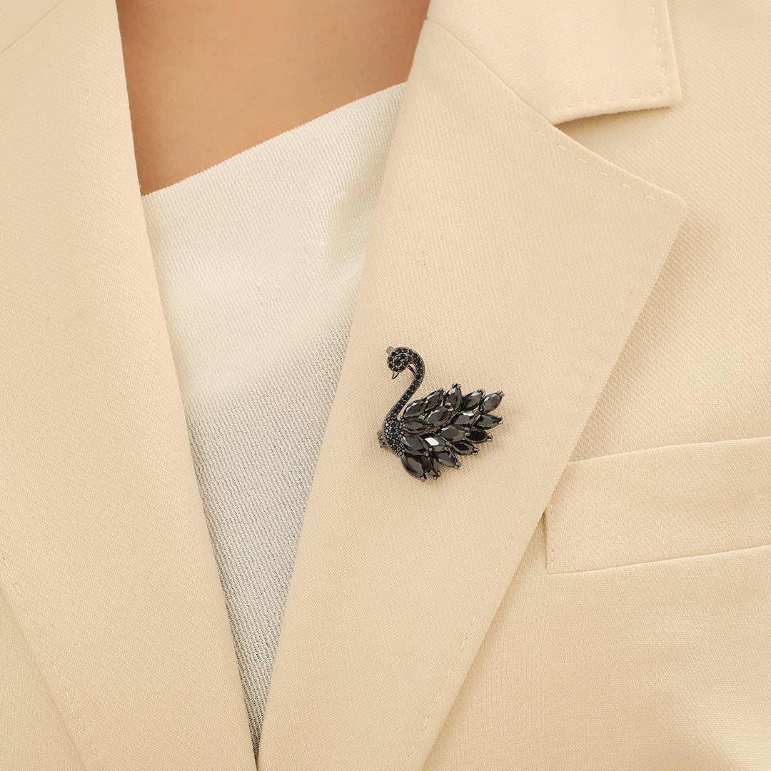 Stunning Noir Peacock Pin - Reet Pehal