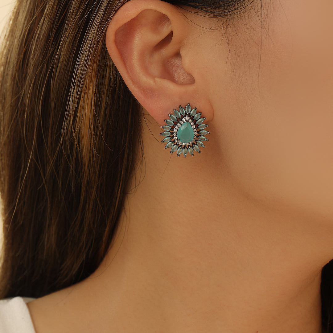 Striking Blossom Ferozi Earrings - Reet Pehal