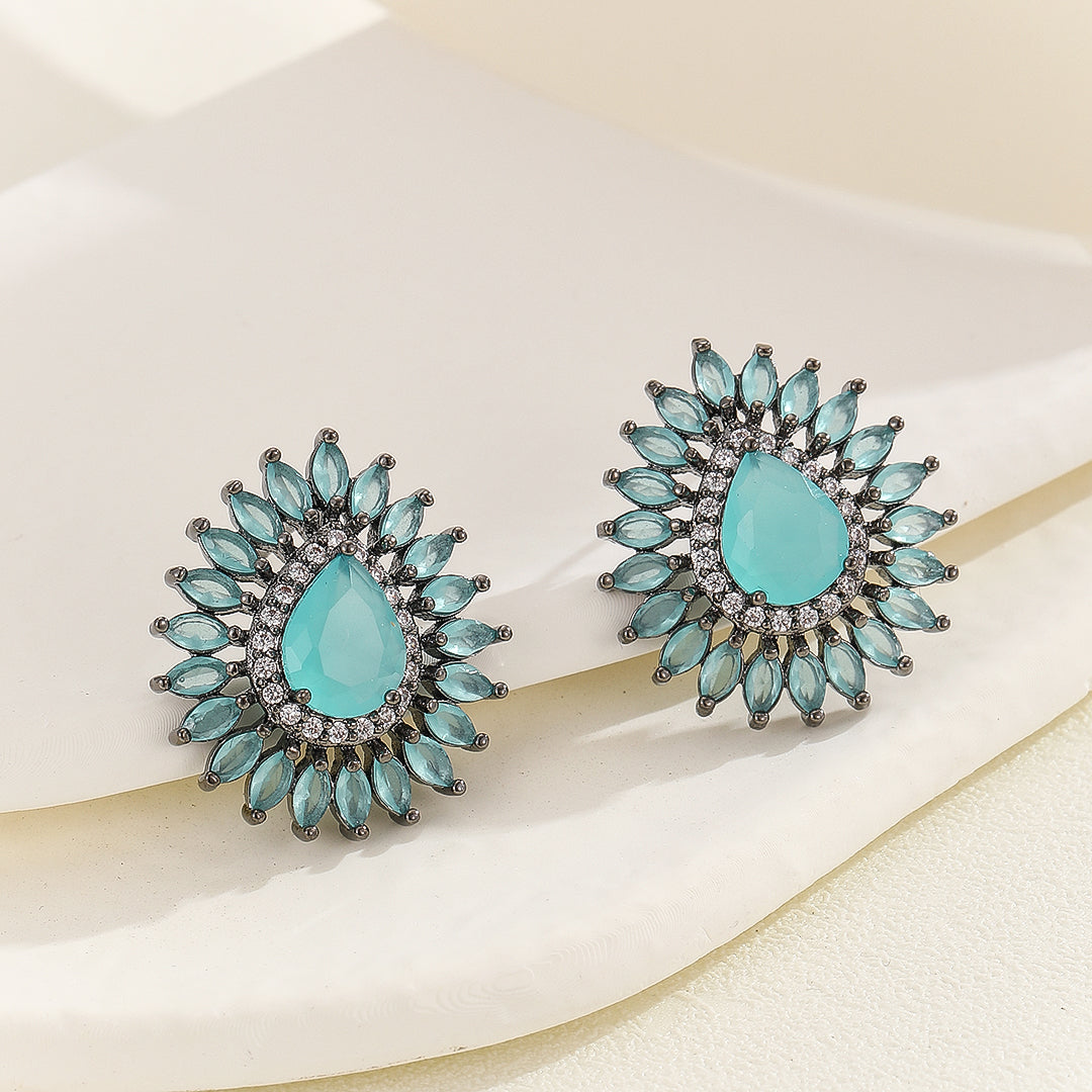 Striking Blossom Ferozi Earrings - Reet Pehal