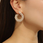 Load image into Gallery viewer, Stylish Golden Pear Crescent Earrings - Reet Pehal
