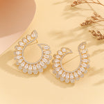 Load image into Gallery viewer, Stylish Golden Pear Crescent Earrings - Reet Pehal
