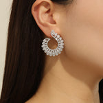 Load image into Gallery viewer, Stylish Green Pear Crescent Earrings - Reet Pehal
