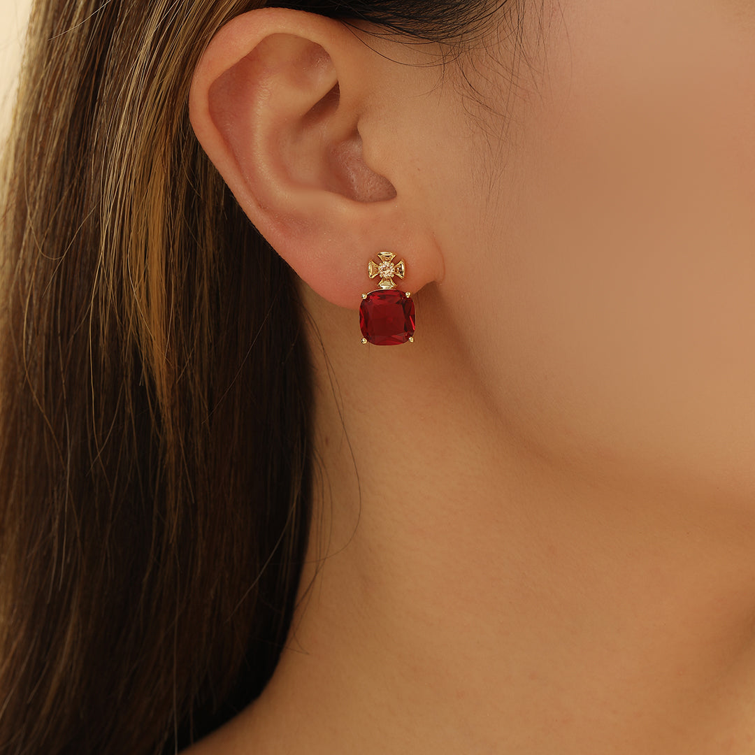 Magnificent Ruby-Blossom Earrings - Reet Pehal