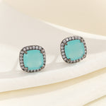 Load image into Gallery viewer, Radiant Ferozi Square Studs - Reet Pehal
