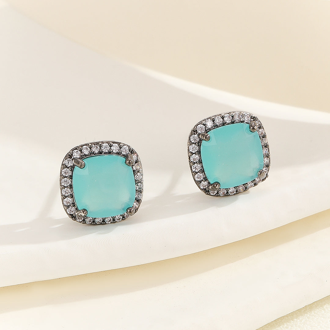 Radiant Ferozi Square Studs - Reet Pehal