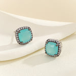 Load image into Gallery viewer, Radiant Ferozi Square Studs - Reet Pehal
