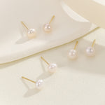 Load image into Gallery viewer, Fine-looking Pearl Gold Studs - Reet Pehal
