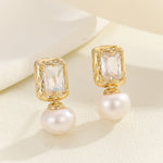 Load image into Gallery viewer, Vintage Elegance Crystal Pearl Earrings - Reet Pehal
