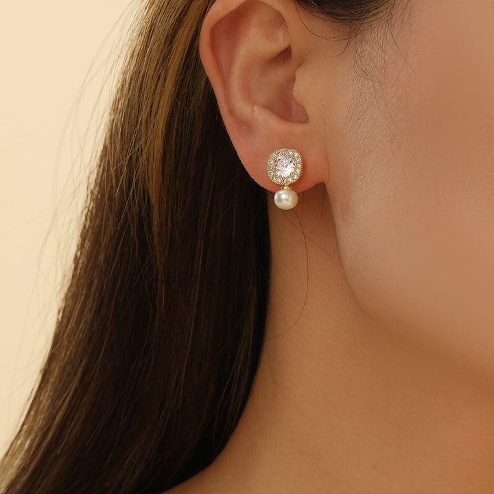 Luminescent Halo Gemstone Gold Earrings - Reet Pehal