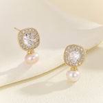 Load image into Gallery viewer, Luminescent Halo Gemstone Gold Earrings - Reet Pehal
