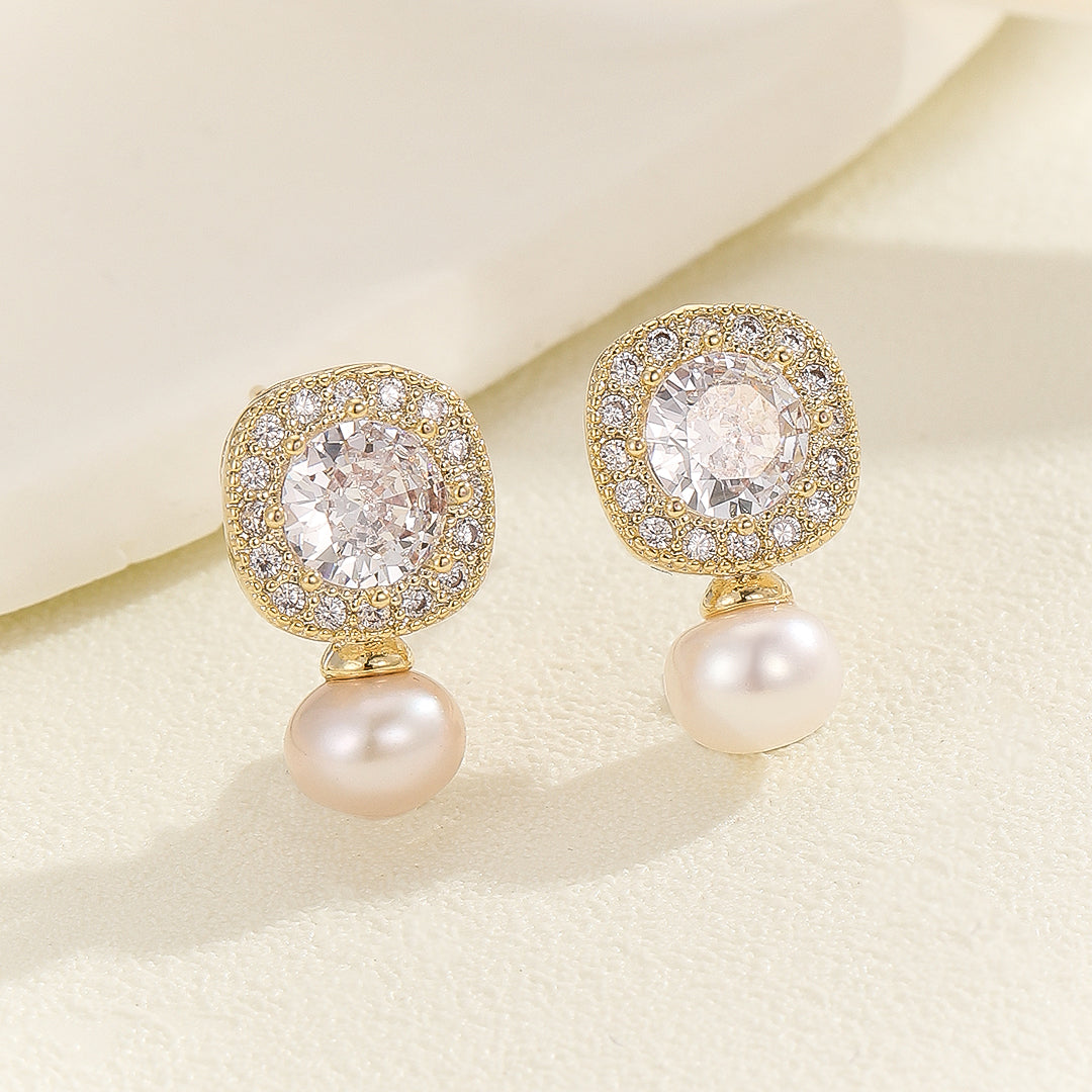 Luminescent Halo Gemstone Gold Earrings - Reet Pehal