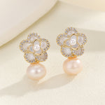 Load image into Gallery viewer, Pearly Ivory Blossom Drop Earrings - Reet Pehal
