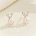 Load image into Gallery viewer, Pretty Pearl Petal Gold Earrings - Reet Pehal
