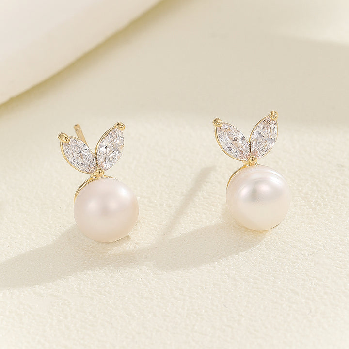 Pretty Pearl Petal Gold Earrings - Reet Pehal