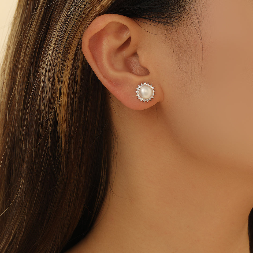 Classic Pearl Radiance Studs - Reet Pehal