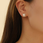 Load image into Gallery viewer, Haloed Radiance Pearl Earrings - Reet Pehal
