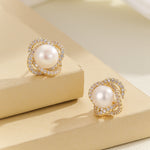 Load image into Gallery viewer, Haloed Radiance Pearl Earrings - Reet Pehal
