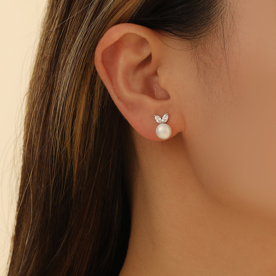 Pretty Pearl Petal Silver Earrings - Reet Pehal