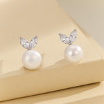 Load image into Gallery viewer, Pretty Pearl Petal Silver Earrings - Reet Pehal
