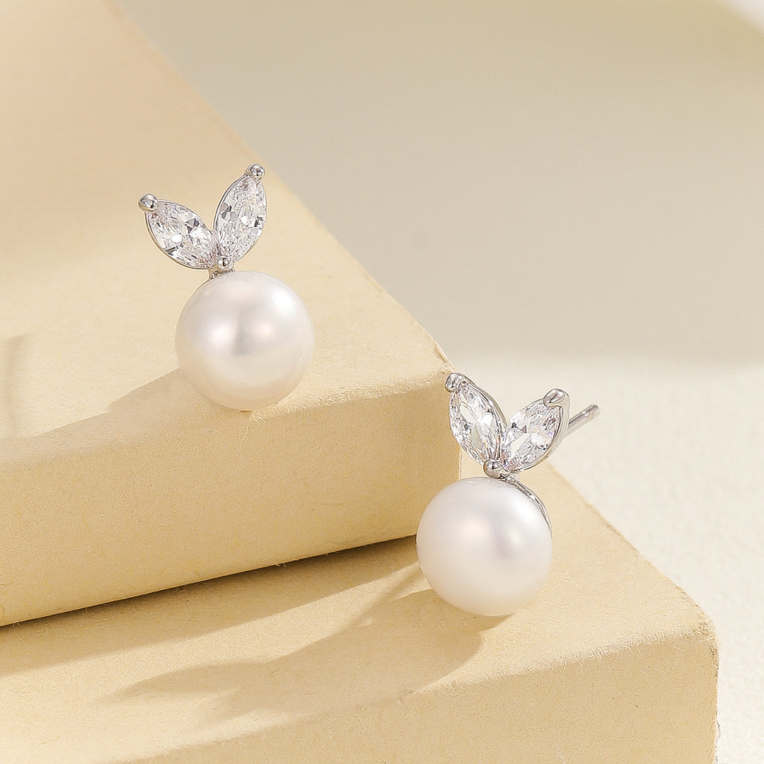 Pretty Pearl Petal Silver Earrings - Reet Pehal