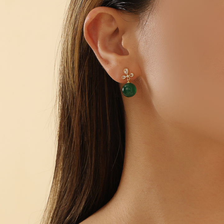 Stunning Green Pearl Radiance Earrings - Reet Pehal