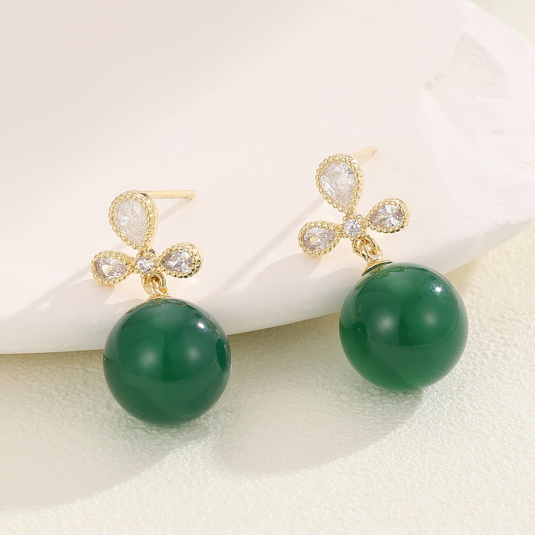 Stunning Green Pearl Radiance Earrings - Reet Pehal