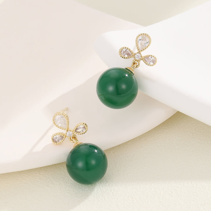 Stunning Green Pearl Radiance Earrings - Reet Pehal