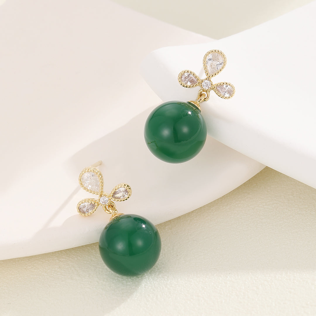 Stunning Green Pearl Radiance Earrings - Reet Pehal