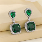 Load image into Gallery viewer, Glamorous Verde Serenade Drop Earrings - Reet Pehal
