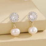 Load image into Gallery viewer, Luxe Crystal-Pearl Gold Earrings - Reet Pehal
