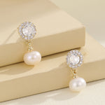 Load image into Gallery viewer, Luxe Crystal-Pearl Gold Earrings - Reet Pehal
