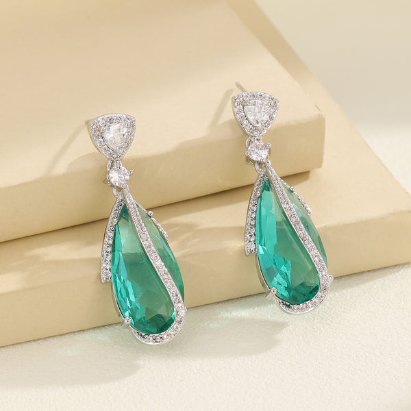 Green Halo Glamour Earrings - Reet Pehal