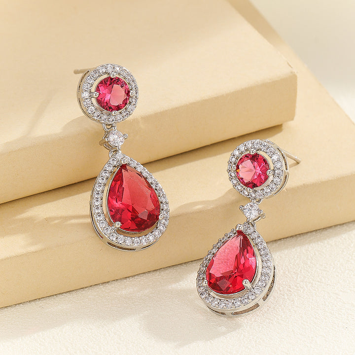 Glamorous Pink Serenade Drop Earrings - Reet Pehal