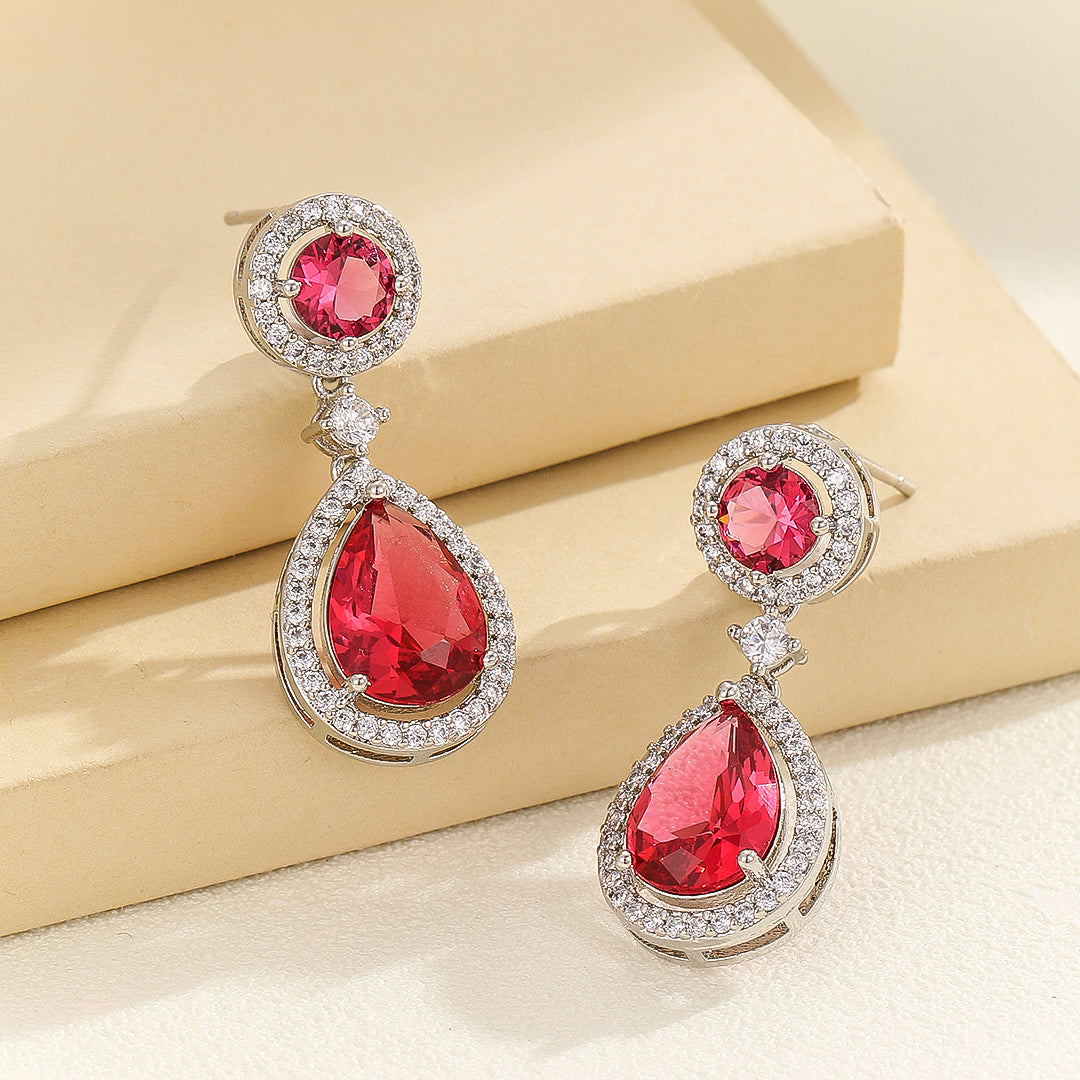 Glamorous Pink Serenade Drop Earrings - Reet Pehal