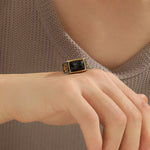 Load image into Gallery viewer, Trendy Ebon Elegance Signet Ring
