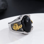 Load image into Gallery viewer, Melodic Gold Onyx Elegance Ring
